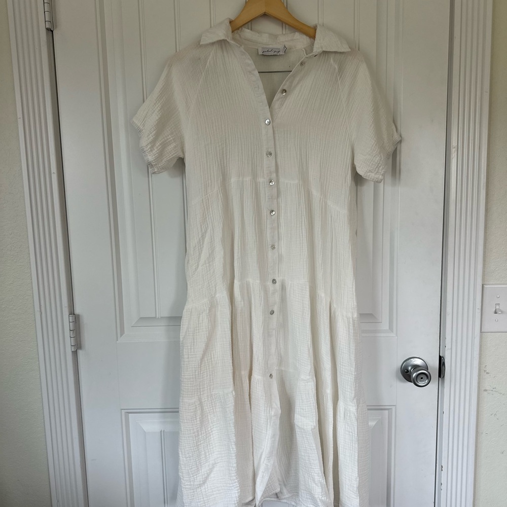Petal and Pup White Midi Dress
